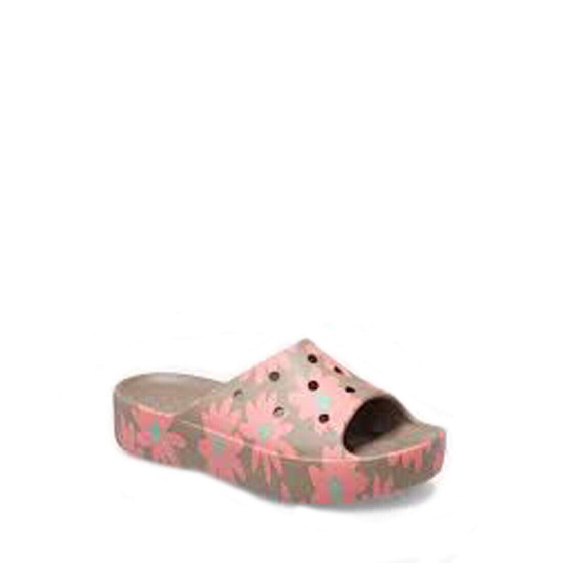 Crocs Classic Platform Retro Resort Slide Mushroom/multi 208765-2ZJ Women Sandal - Pink