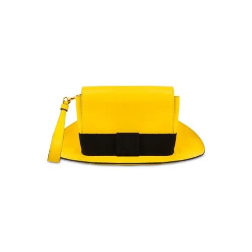 SS22 Moschino Couture Jeremy Scott Yellow Hat Shaped Shoulder Wristlet Bag