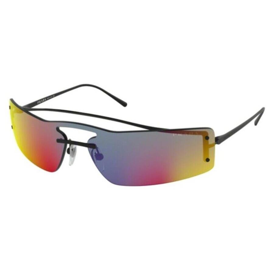 Prada Spr 61V 1AB/9Q1 Sunglasses Black/grey/blue/red Mirror - Designer - Frame: Black, Lens: Multicolor