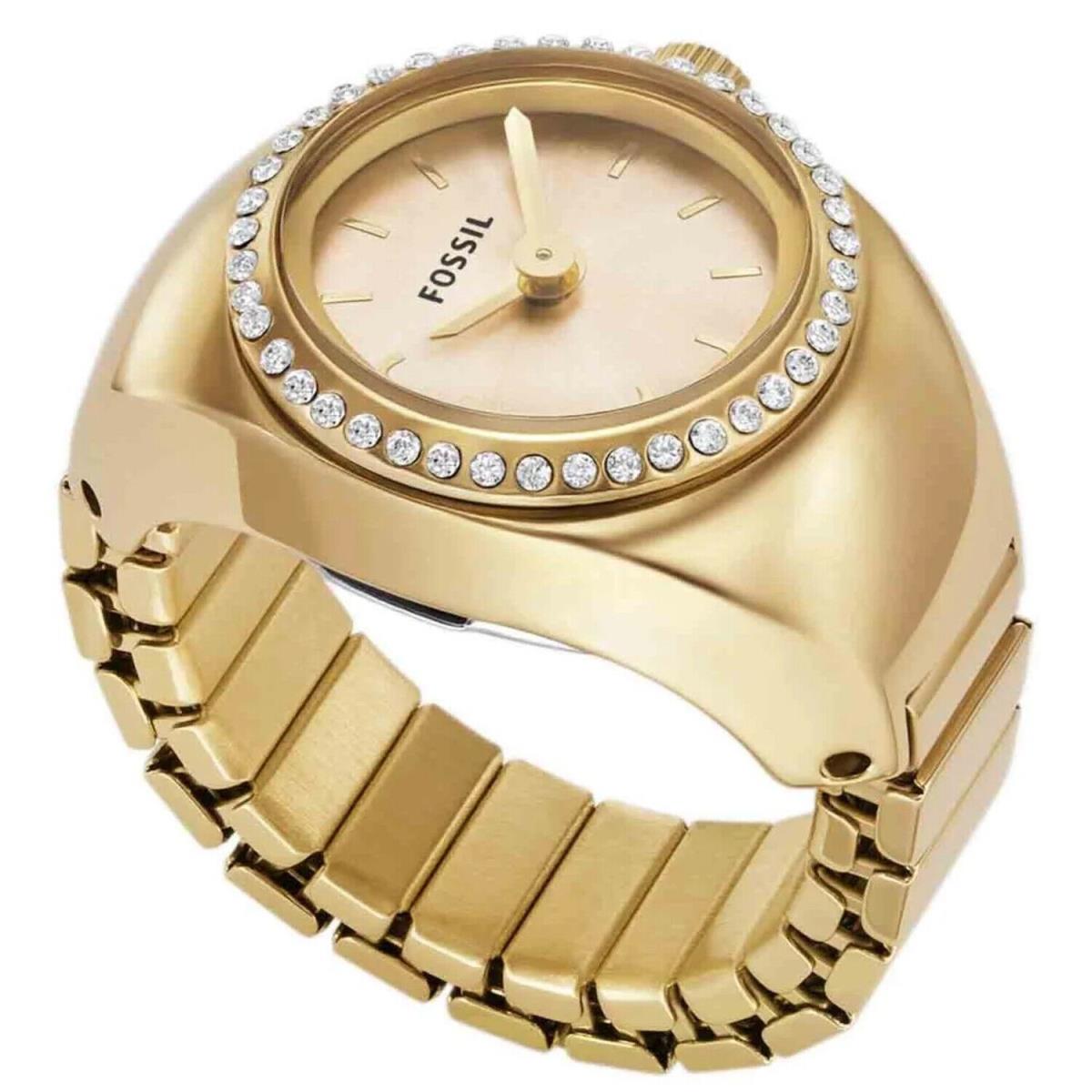 Fossil Women`s Watch Ring Gold Dial Watch - ES5319