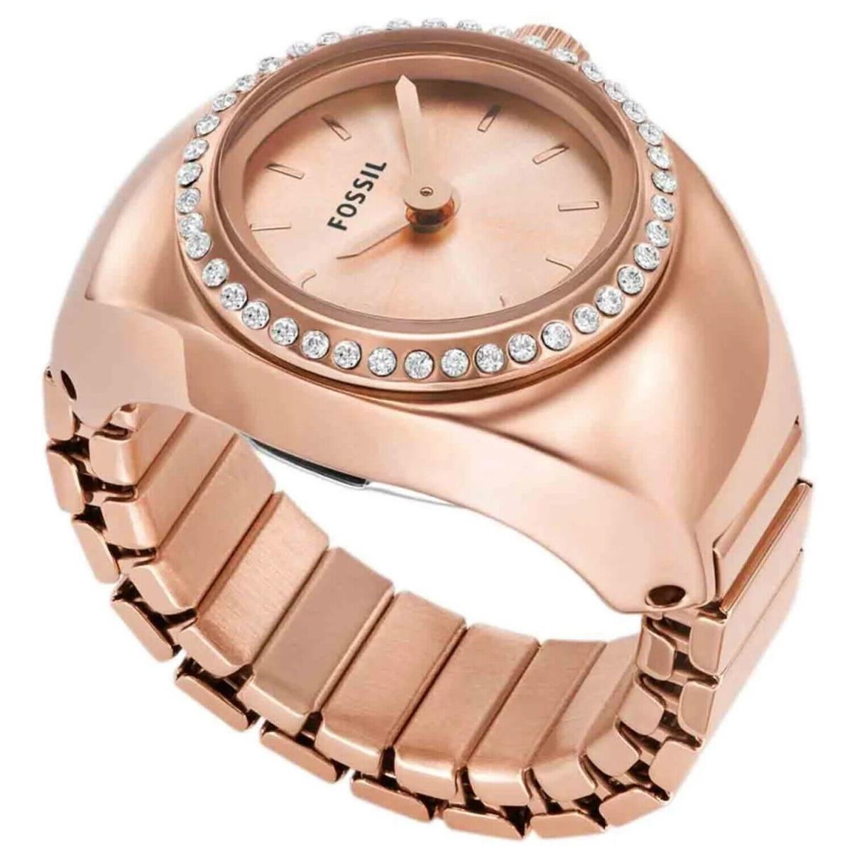 Fossil Women`s Watch Ring Rose Gold Dial Watch - ES5320