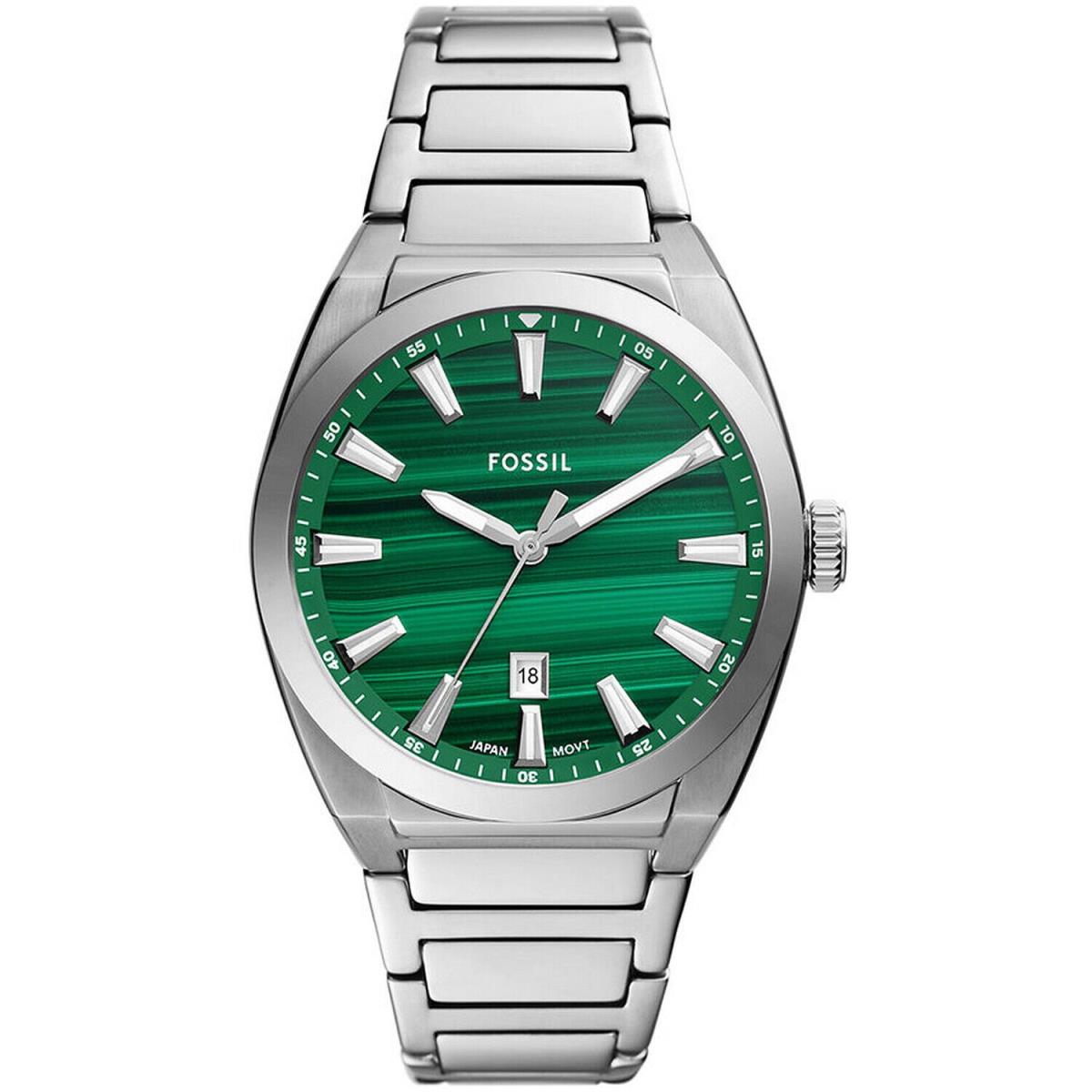 Fossil Men`s Everett Green Dial Watch - FS6056