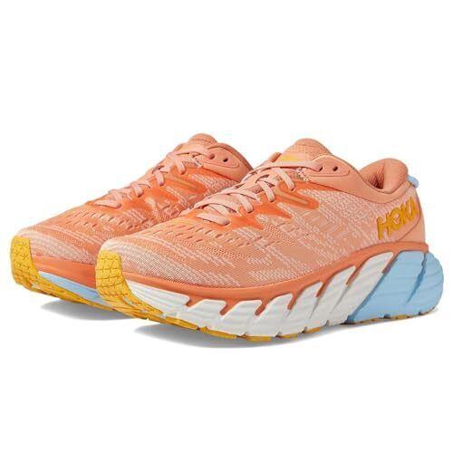 Hoka One One Women`s Gaviota 4 Running Shoes Coral/peach Parfait Size 7.5