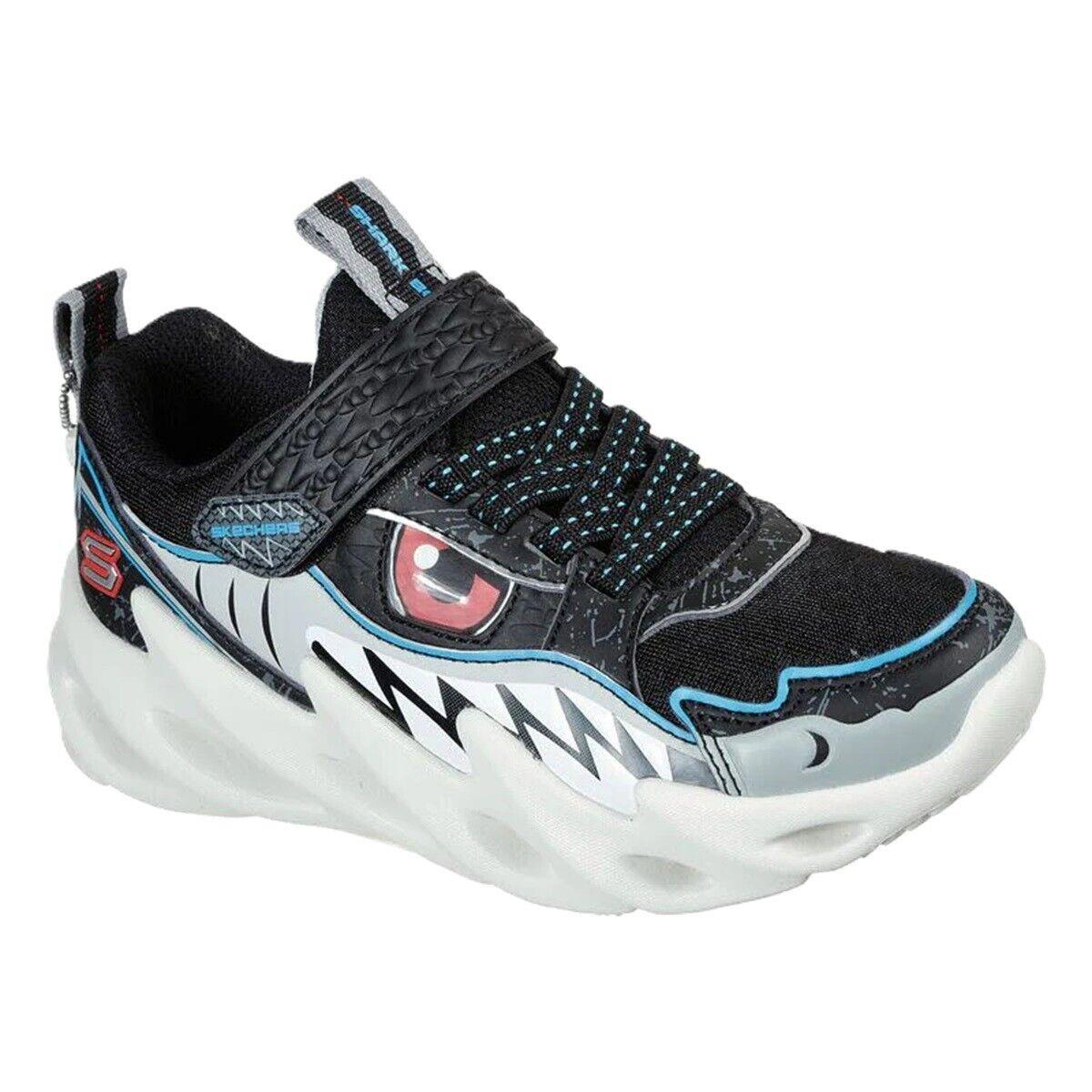 Skechers Shark-bots Surf Patrol Sport Sneakers Big Kids Sz 3-BLACK-402112L
