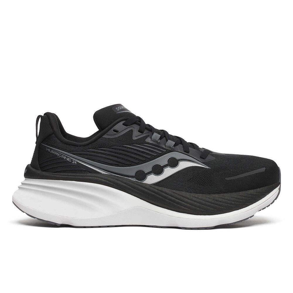 Saucony Men`s Hurricane 24 Running Shoes - Black/carbon - Black/Carbon