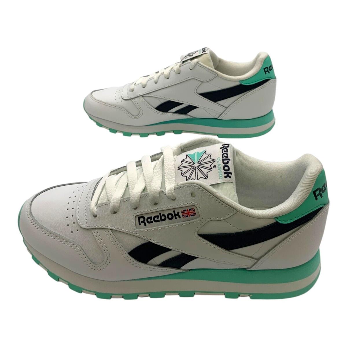 Reebok Classic Leather Sneaker White/pixel Mint/vector Navy US Women`s 6.5