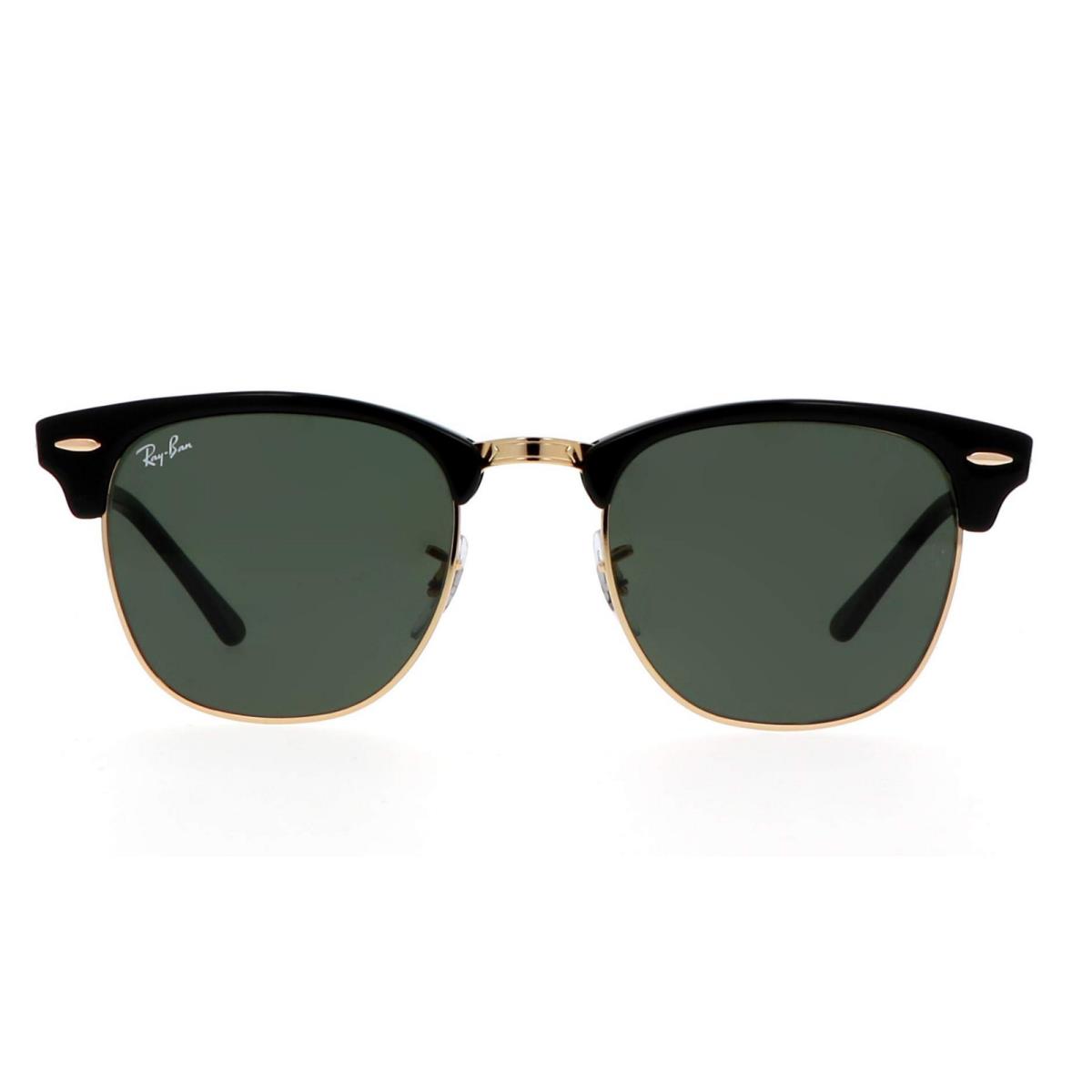 Ray-ban RB3016 W0365 51mm Black Gold Clubmaster Sunglasses Italy - Frame: Black, Lens: Gray