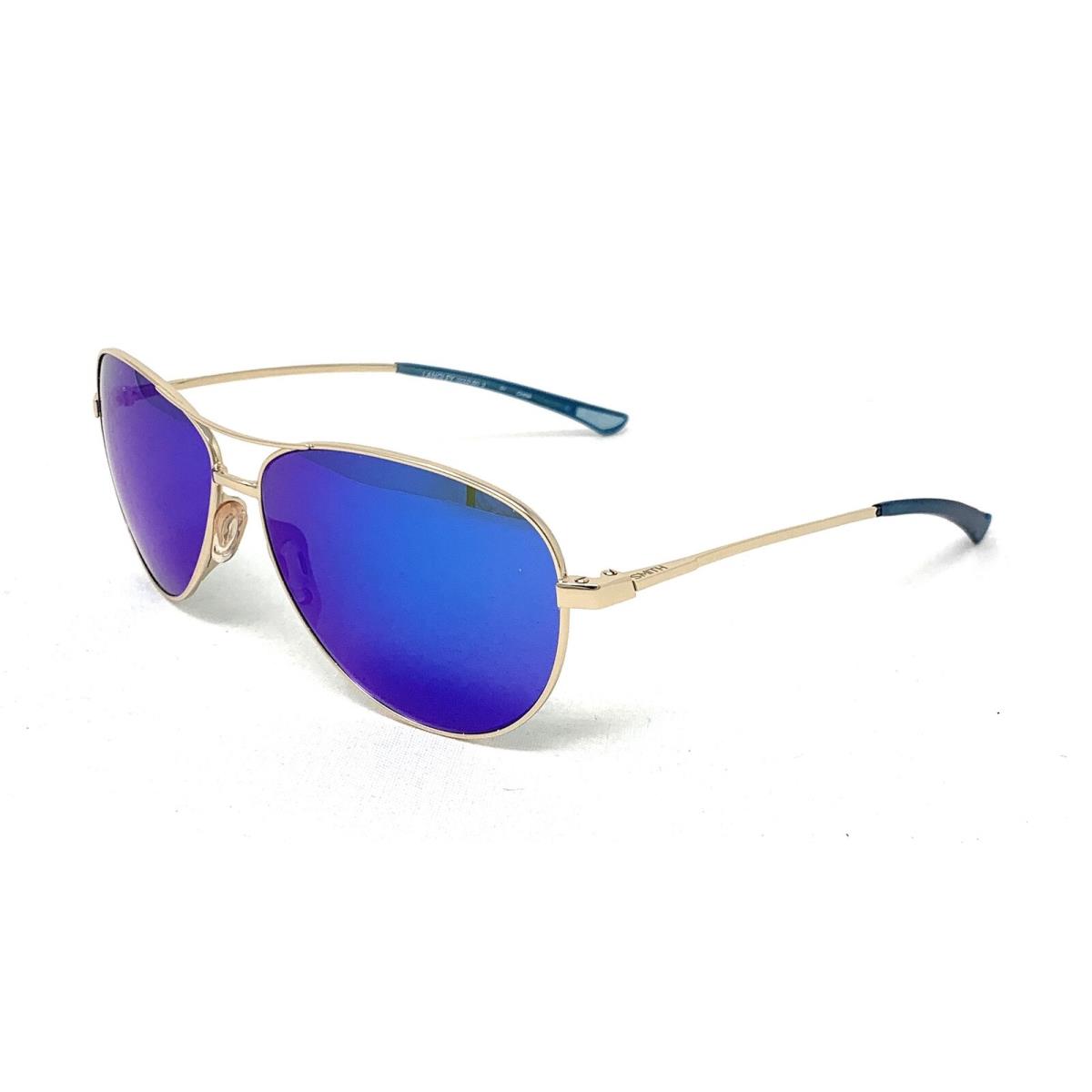 Smith Optics Langley Unisex Sunglasses Gold/blue Mirror Aviator 60mm - Gold, Frame: Gold, Lens: Blue Mirror