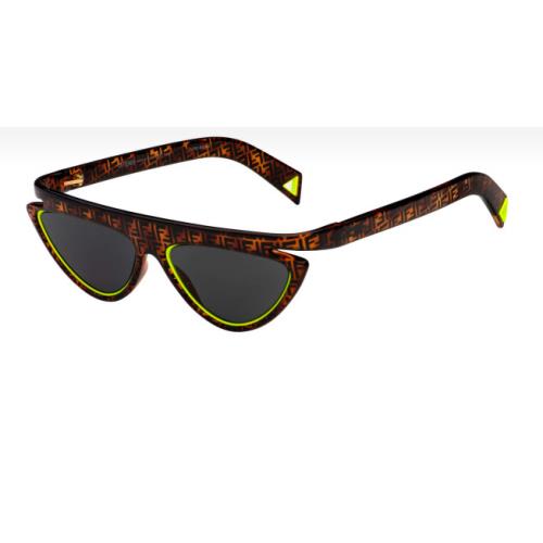 Fendi FF 0384 Hjv/ir Grey/havana/yellow Square Women`s Sunglasses