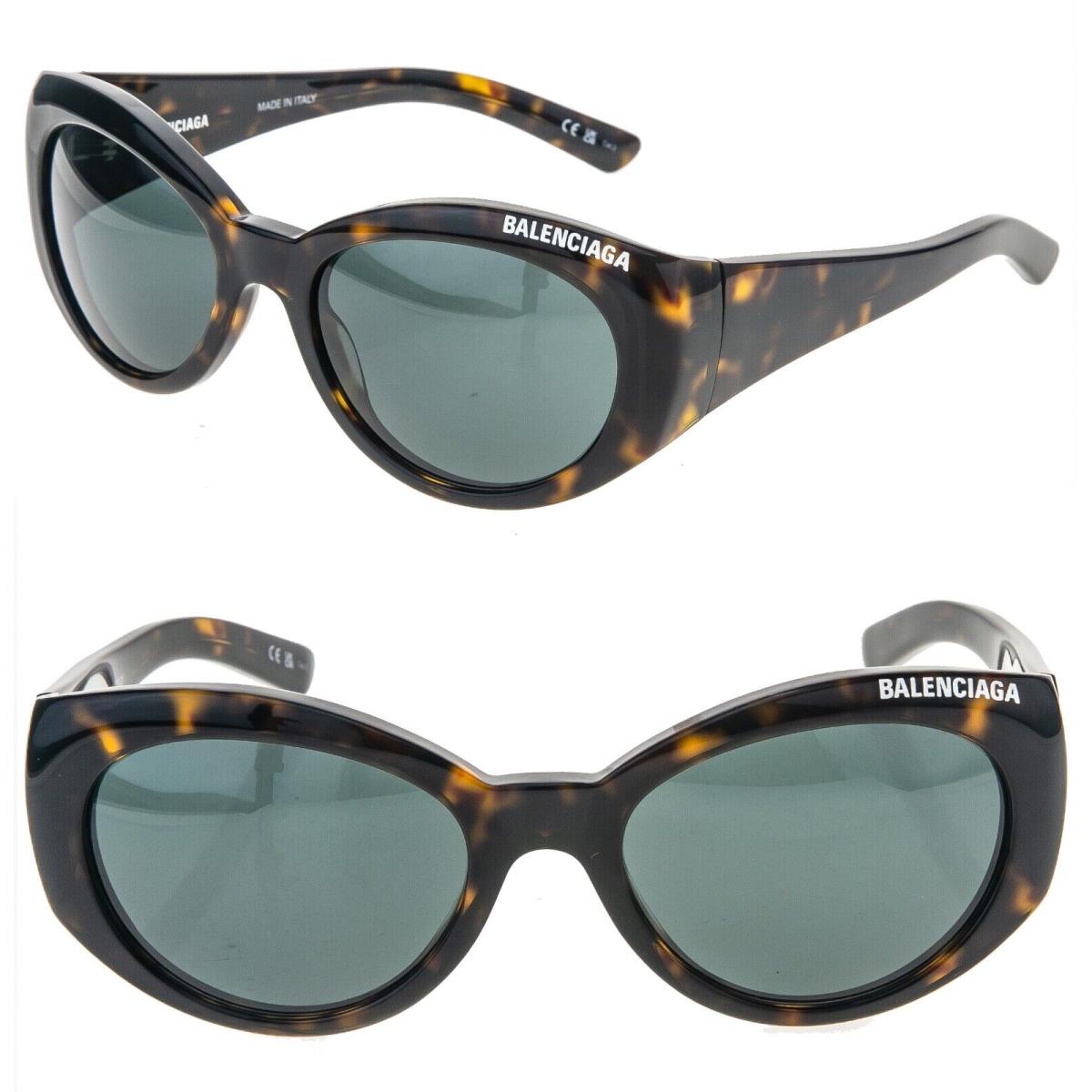 Balenciaga Oval 0267 Brown Havana Fashion Logo Sunglasses BB0267S 002