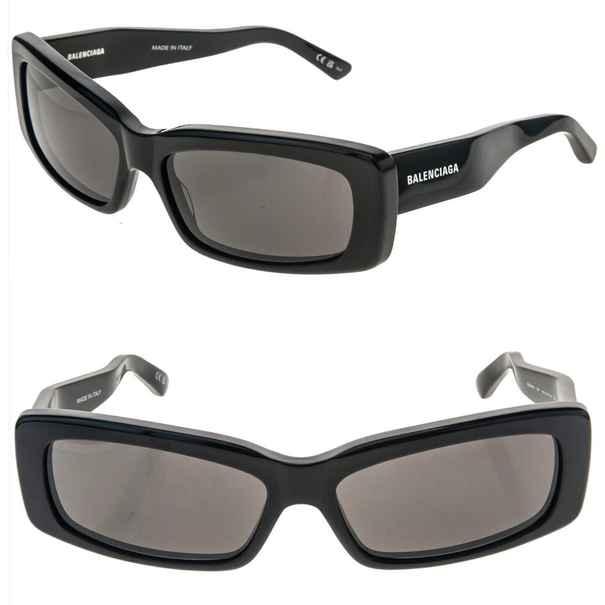 Balenciaga Hamptons Square 0286 Black Fashion Wavy Sunglasses BB0286S 001