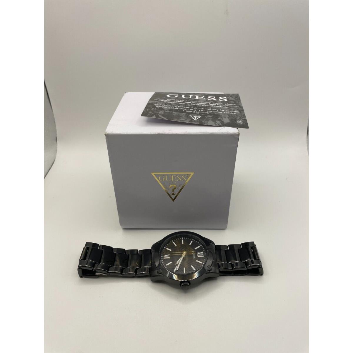 Guess Crescent GW0574G3 Mens Black Round Quartz Casual Wristwatch