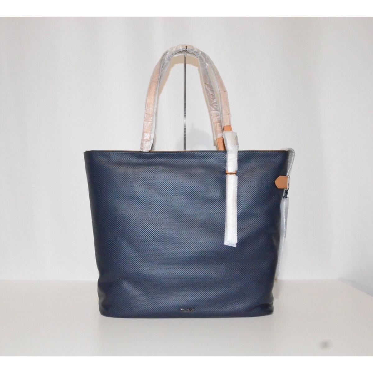 Tumi Nora Tote Travel Bag Navy Color All Leather