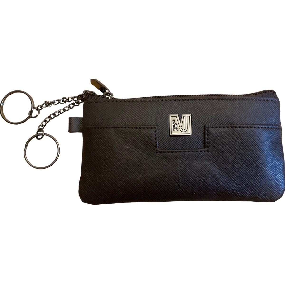 Ladies Versace Jeans Brown Leather Credit Card/ Coin Purse /double Key Ring