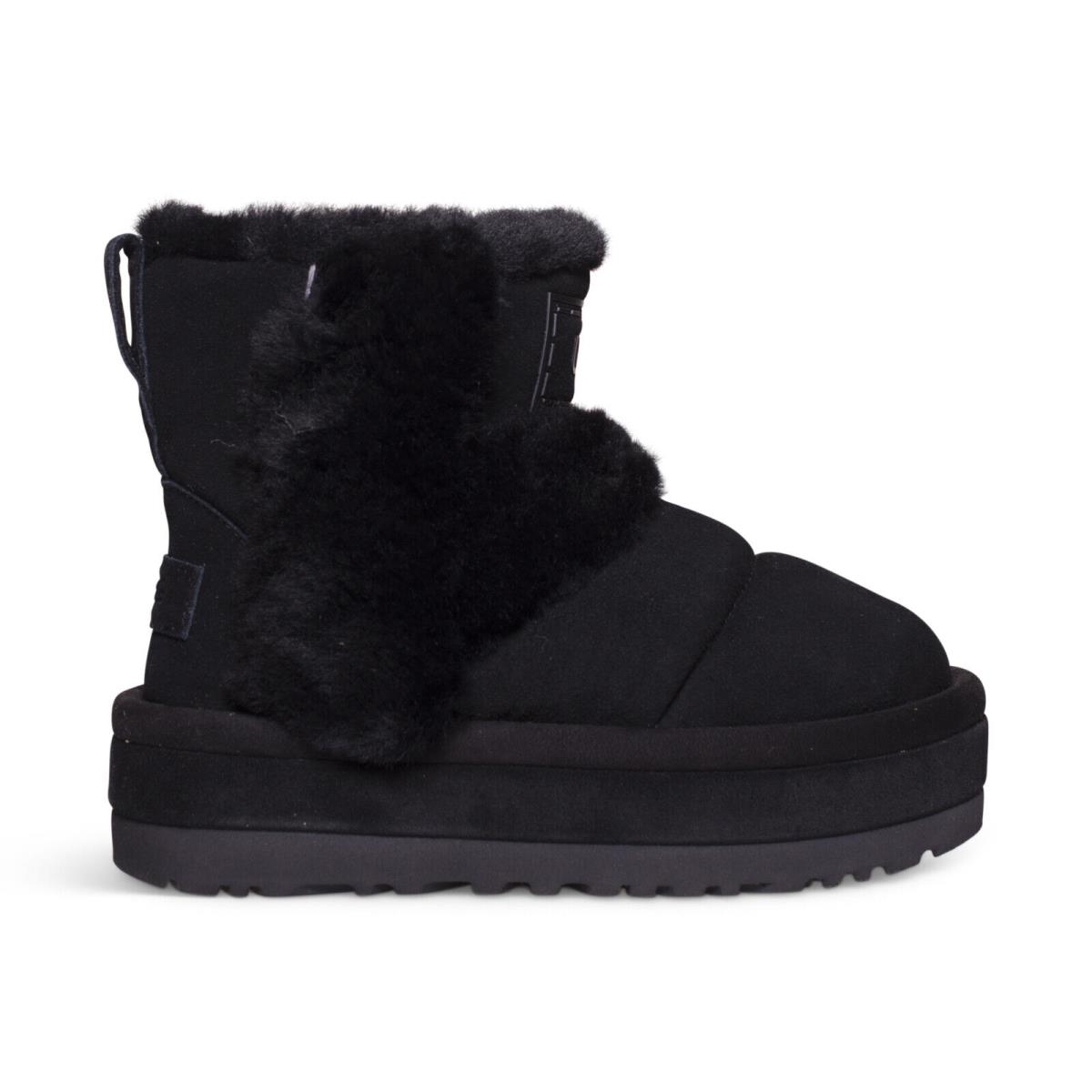 Ugg Classic Chillapeak Black Leather Sheepskin Women`s Boots Size US 10/UK 8