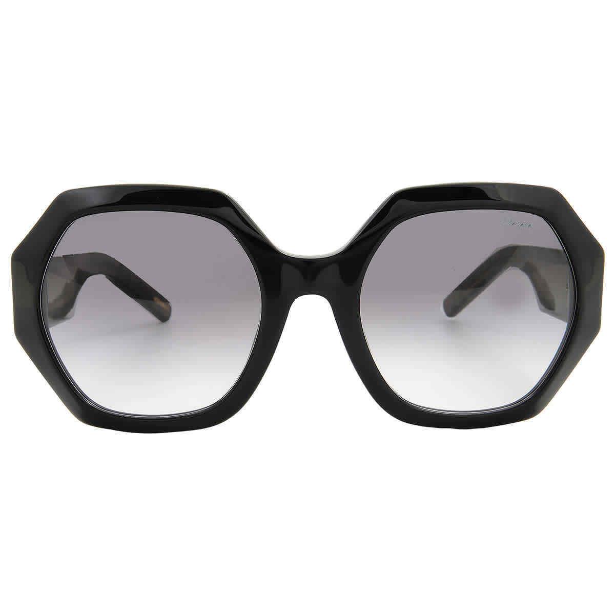 Grey Gradient Geometric Ladies Sunglasses SCH362M 0BLK 55 SCH362M 0BLK by Chopard