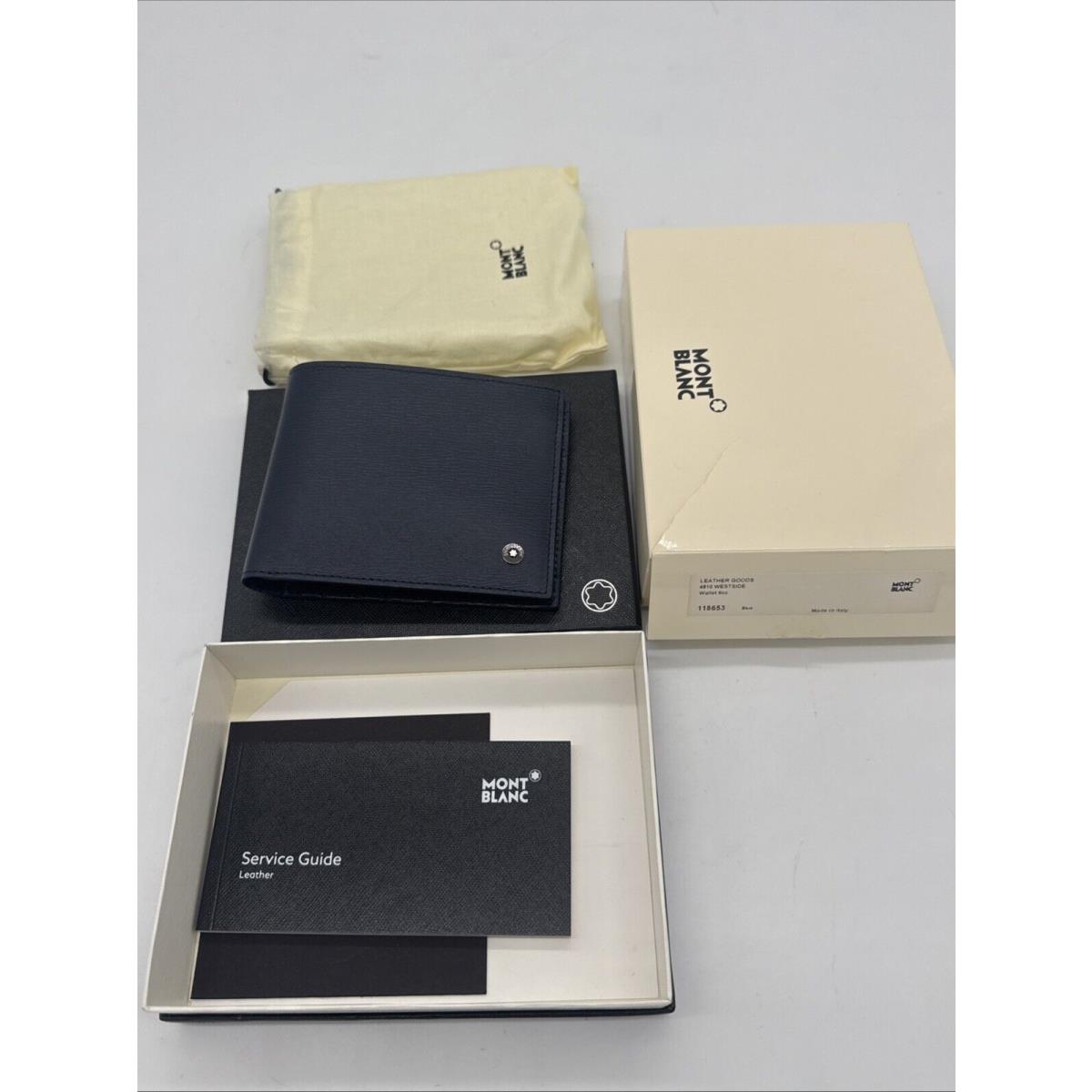 118653 Montblanc 4810 Westside Wallet 6CC Blue Leather Rare