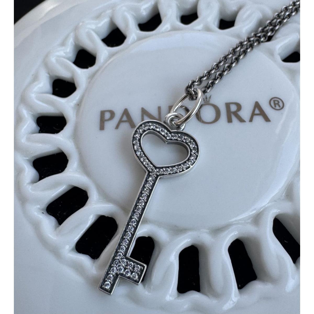 Pandora Unlock My Heart Key Chain Necklace 390369CZ-90 cm / 35.4