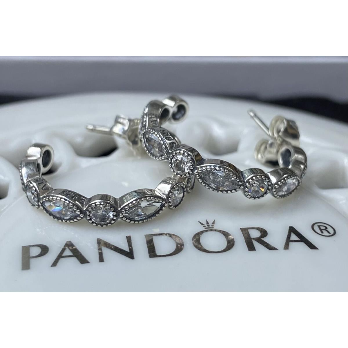 Pandora Alluring Brilliant Marquis Hoop Earrings 290724CZ