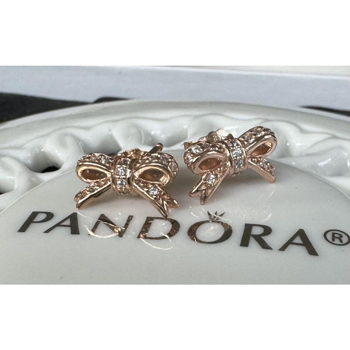 Pandora Rose Sparkling Bow Stud Earrings 280555CZ