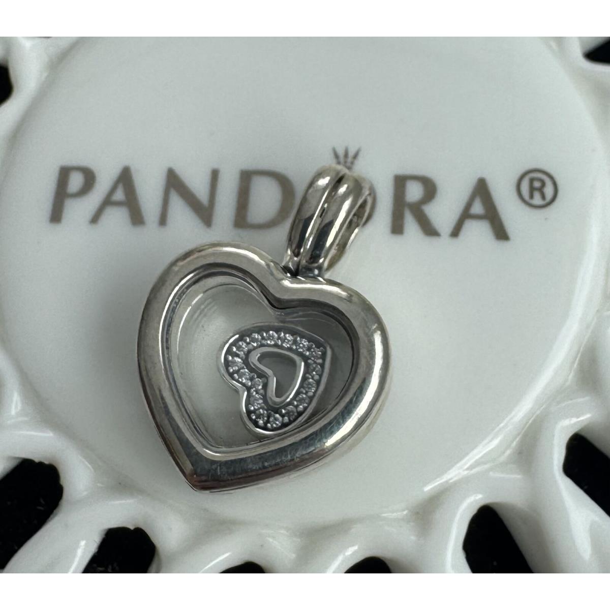Pandora Small Floating Heart Locket Pendant 792111CZ