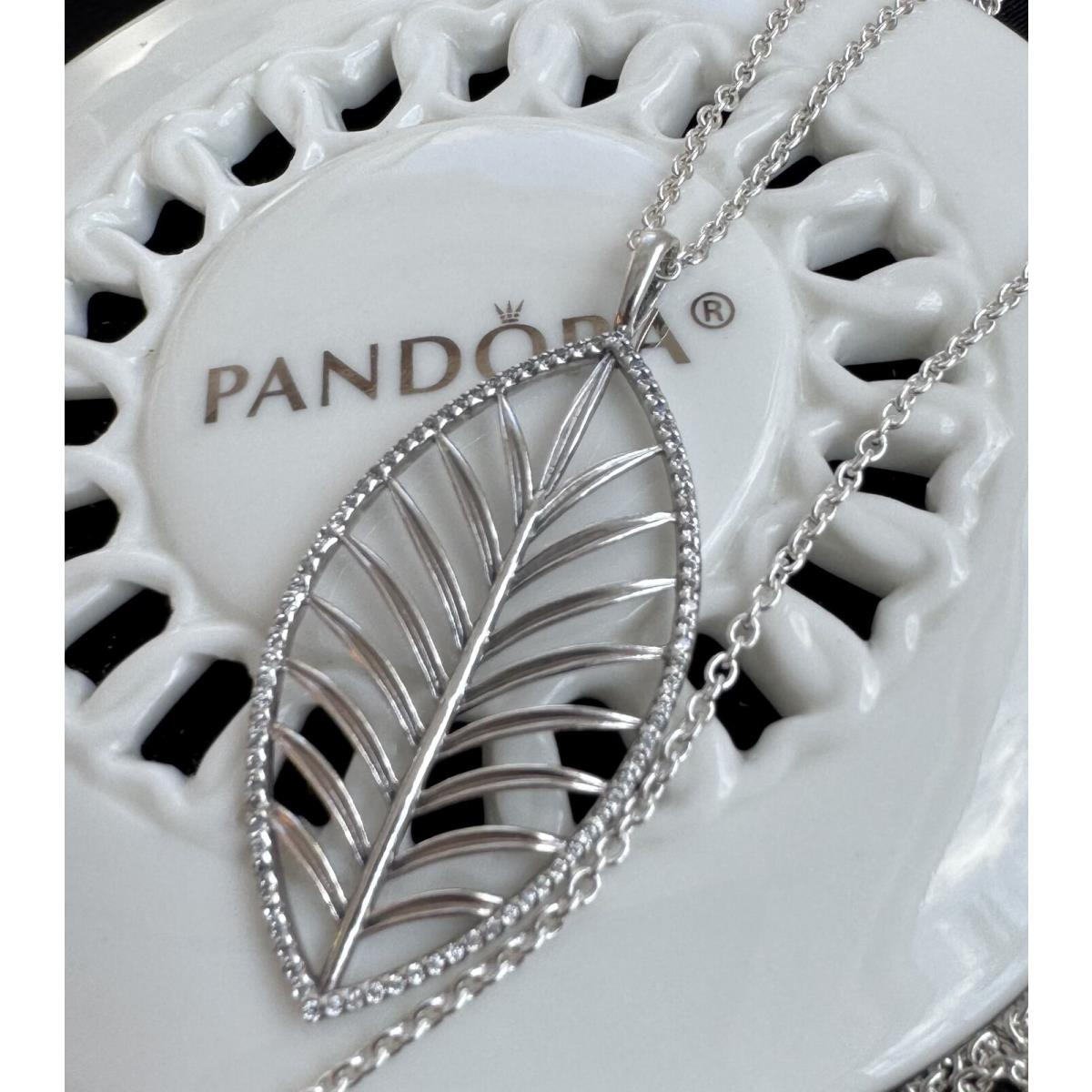 Pandora Palm Leaf Chain Necklace 390370CZ- 90 cm / 35.4