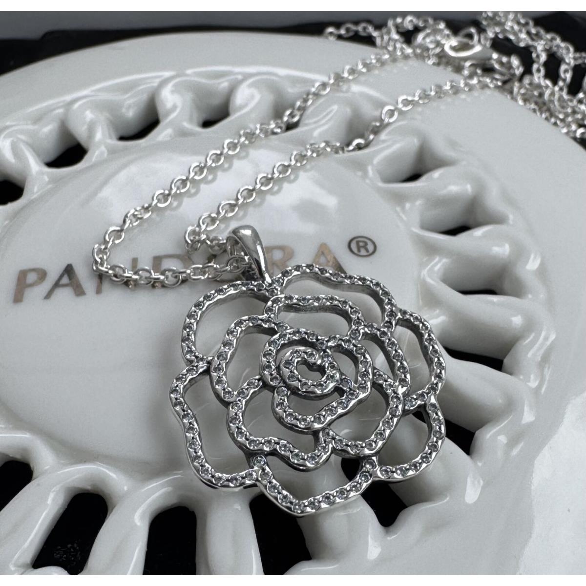 Pandora Shimmering Rose Chain Necklace 390368CZ-90 cm / 35.4