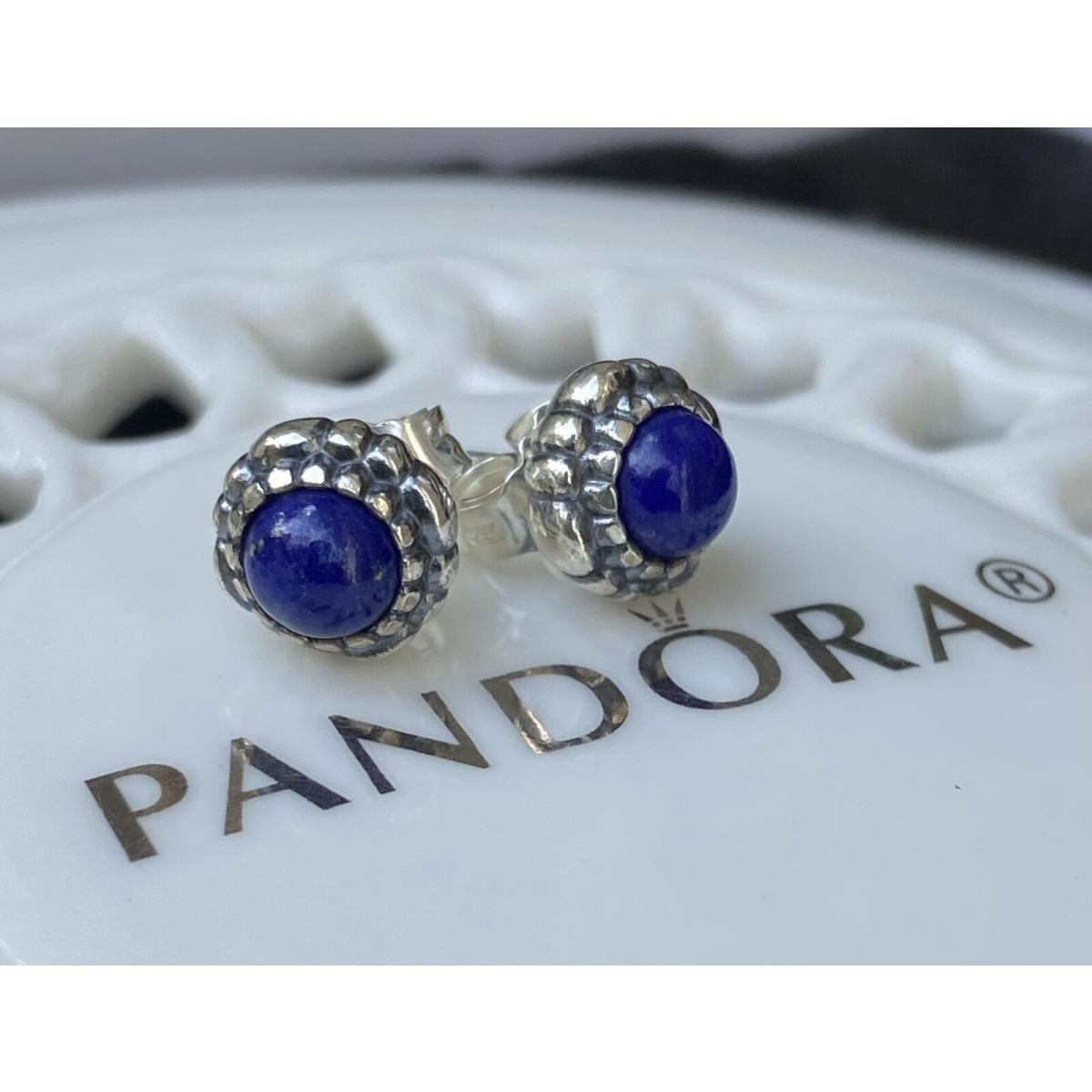 Pandora Lapis September Birthday Bloom Stud Earrings 290543LP