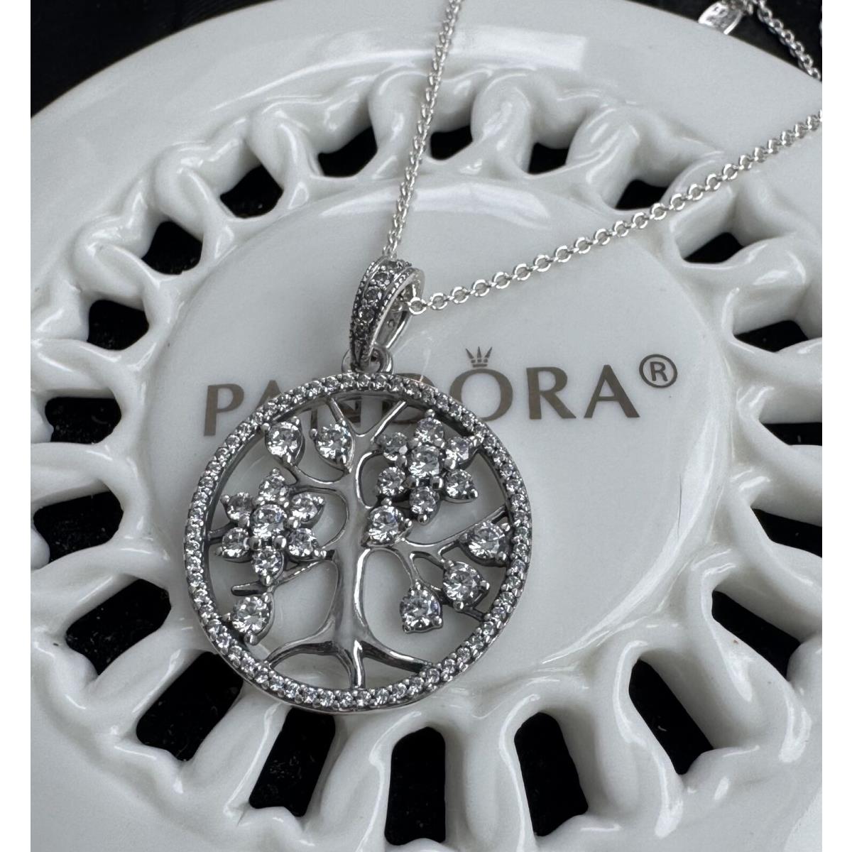 Pandora Family Tree Chain Necklace 390384CZ- 80 cm / 31.5