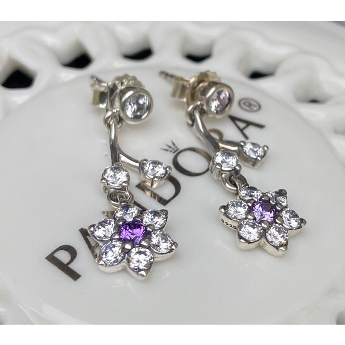 Pandora Forget Me Not Flower Dangle Earrings 290691ACZ