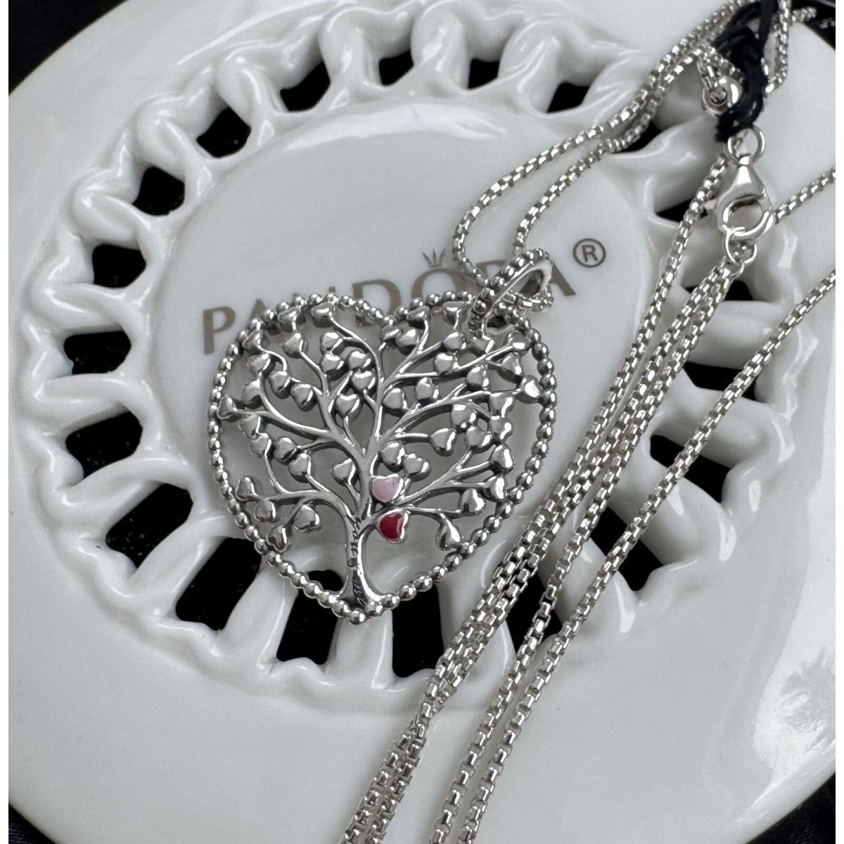 Pandora Tree of Love Heart Chain Necklace 396582ENMX-75 cm / 29.1