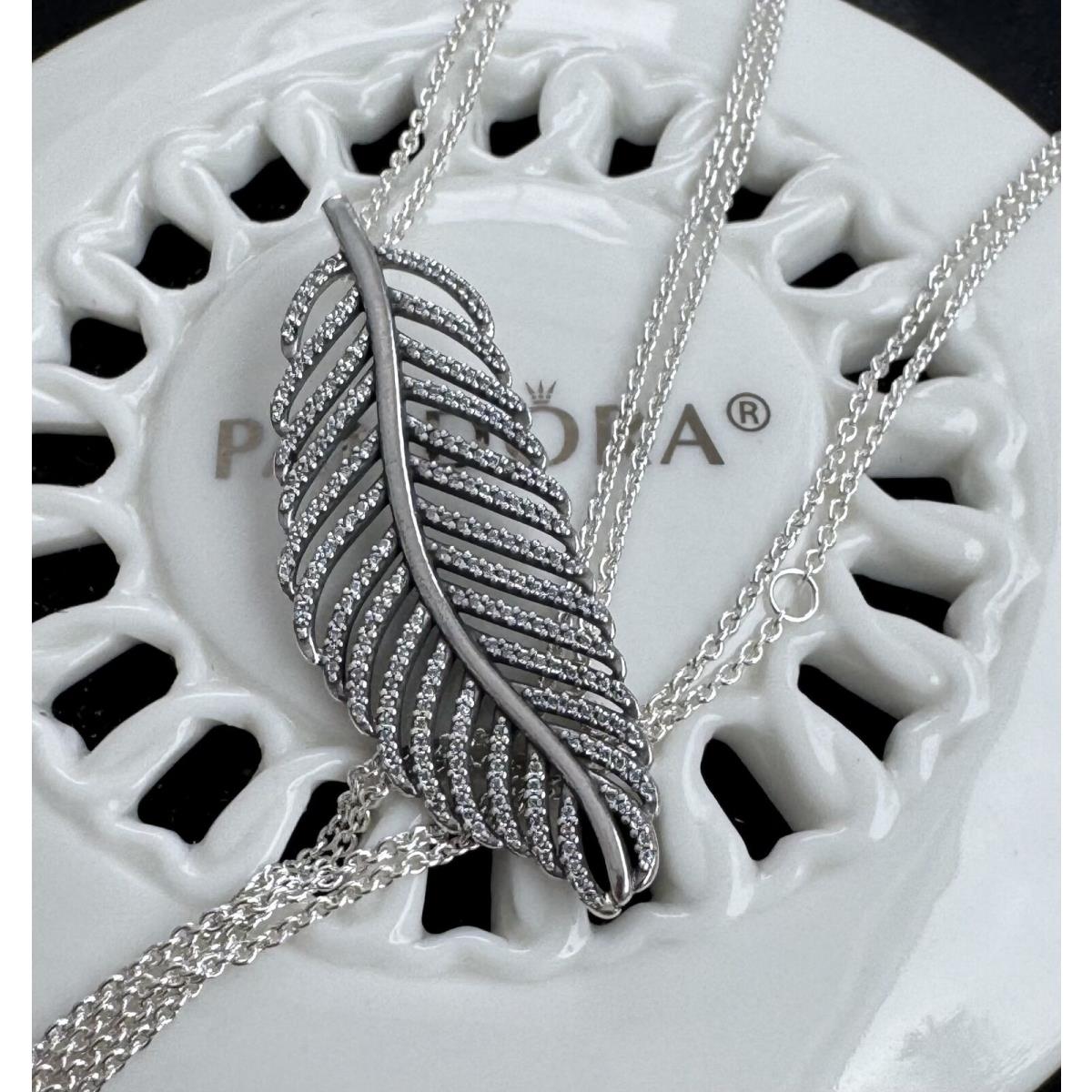 Pandora Light as a Feather Chain Necklace 390397CZ- 90 cm / 35.4