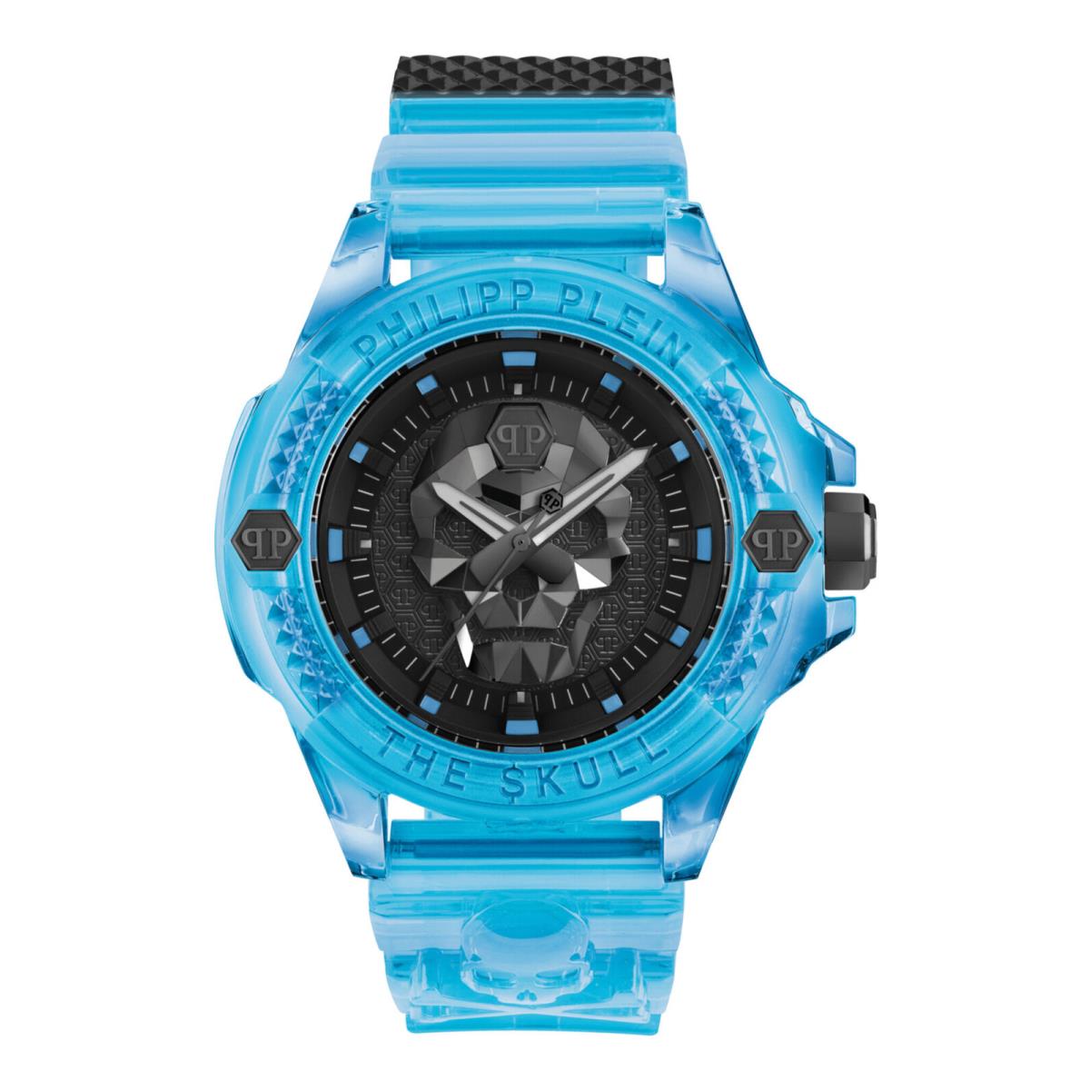 Mens Blue 44mm Strap Fashion Watch by Philipp Plein