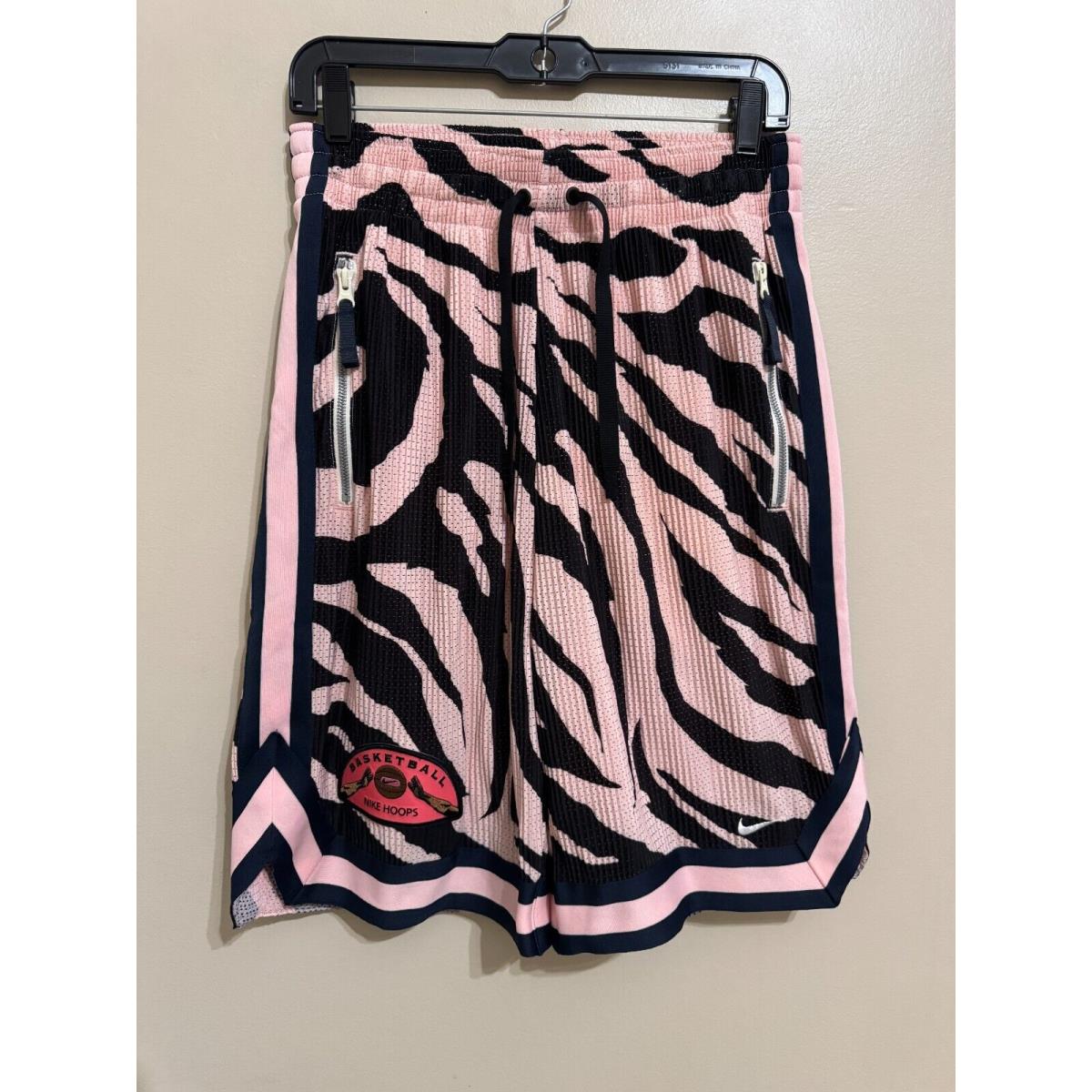 Nike Premium Ribbed Zebra 8 Basketball Shorts Pink DX0227-686 Mens S-tall