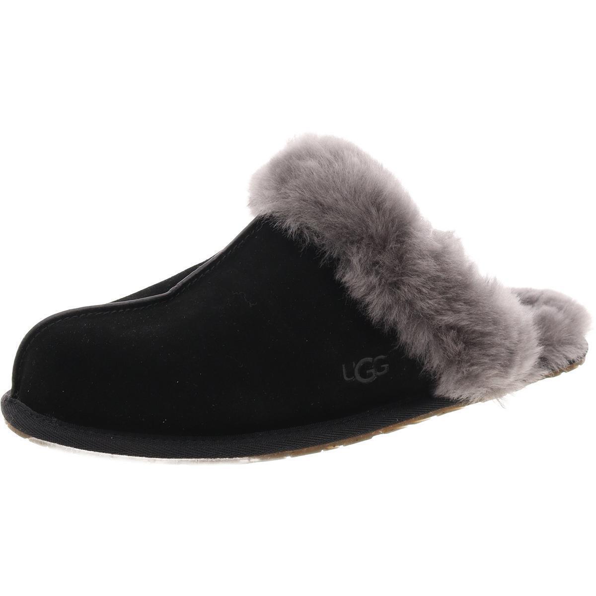 Ugg Womens Scuffette II Suede Comfort Slides Slip-on Slippers Shoes Bhfo 1588 - Black/Grey