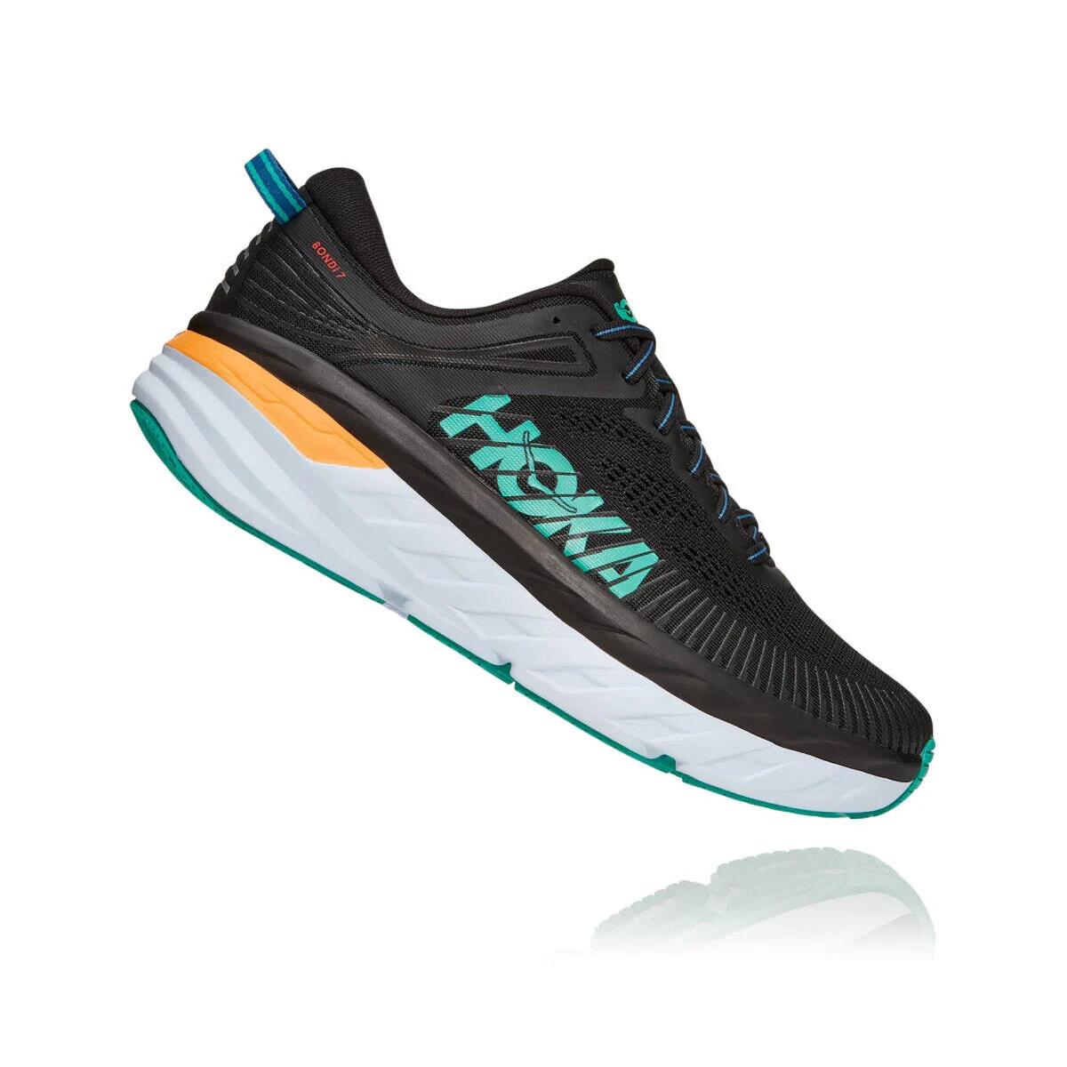 Hoka One One Bondi 7 1110518-BATL Sneaker Men`s 9.5 Black Running Shoes EEE1100 - Black