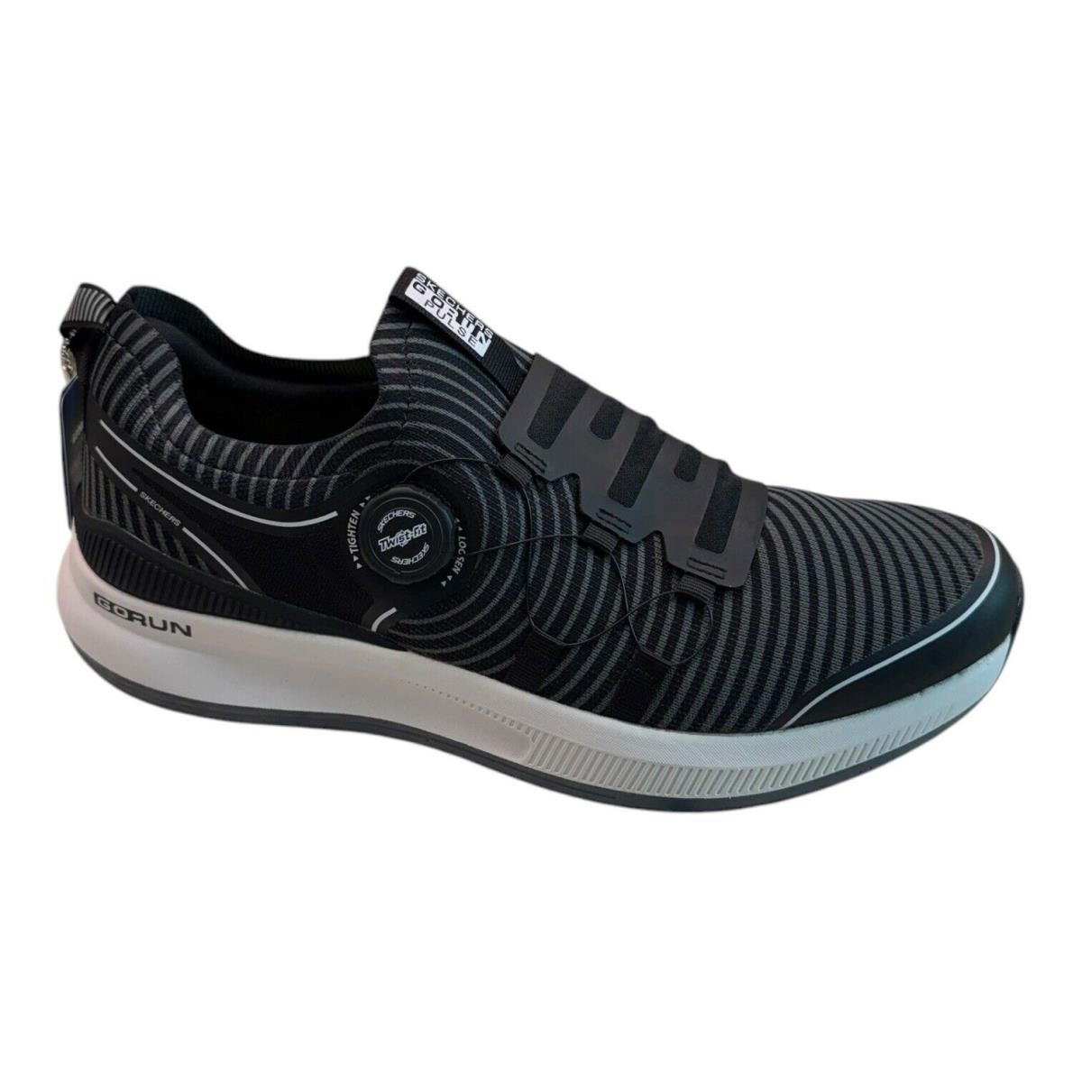 Skechers Men`s GO Run Pulse Twist-fit Shoes Black Size 12 220537 Goodyear Sole