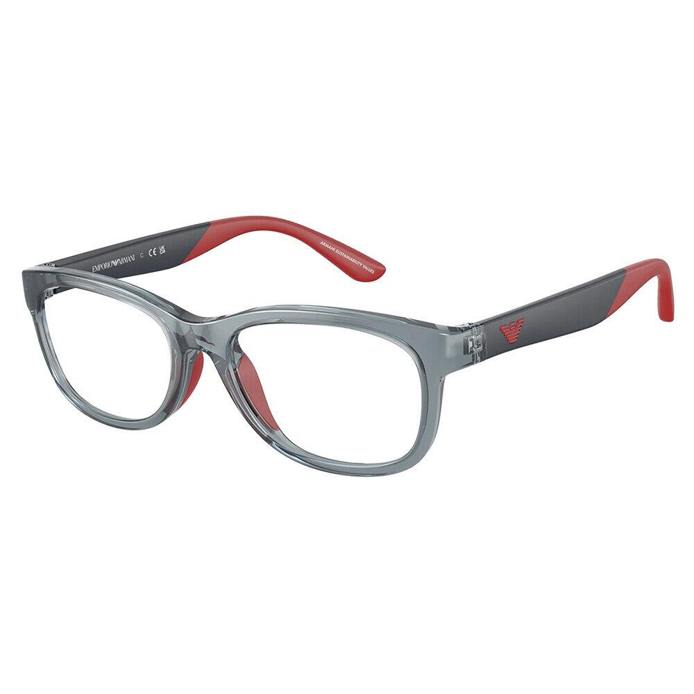 Emporio Armani Kids EK 3001 5072 Shiny Transparent Blue Plastic Eyeglasses 47mm
