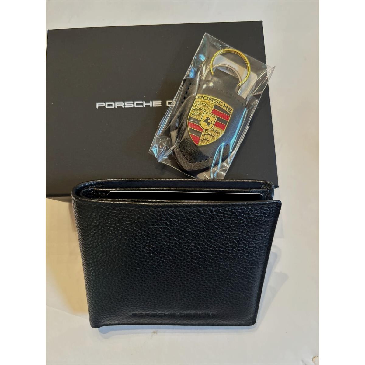L K Porsche Design Wallet Leather Blk Voyager Billfold 10Free Key Chain Ship
