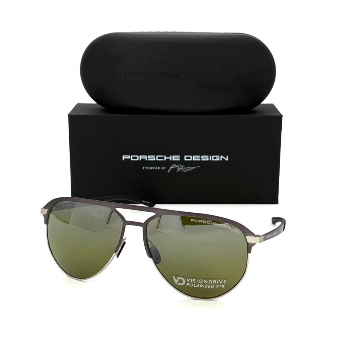 Porsche Design P8965 417 Light Gold Gunmetal / Green Blue Mirror Polarized 62mm