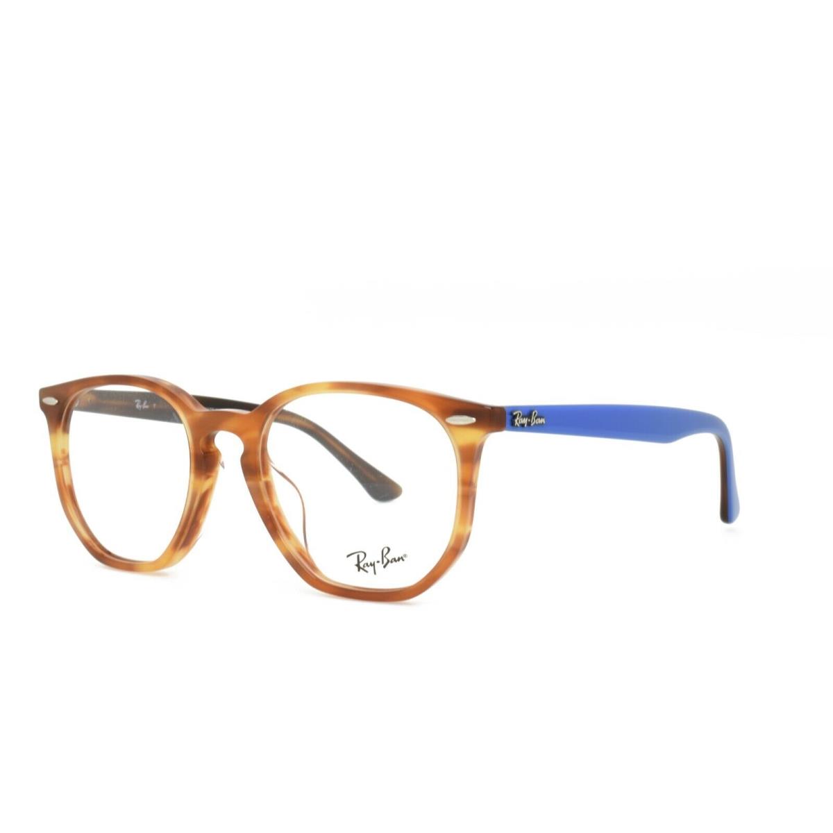 Ray-ban 7151F 5799 Eyeglasses 52-19-145 Asian Fit Brown Blue