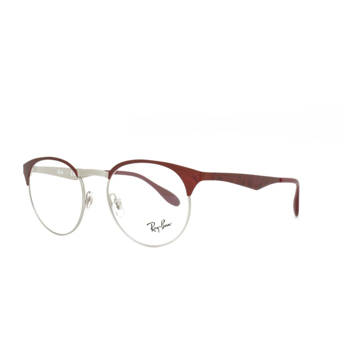 Ray-ban 6406 3024 Eyeglasses 51-18-140 Red Silver