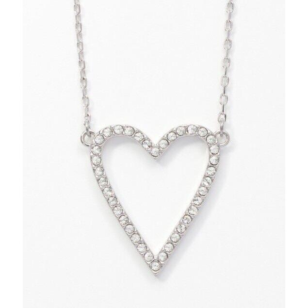 Swarovski Touchstone Crystal Necklace Clear Heart Rhodium 15-18 Condition