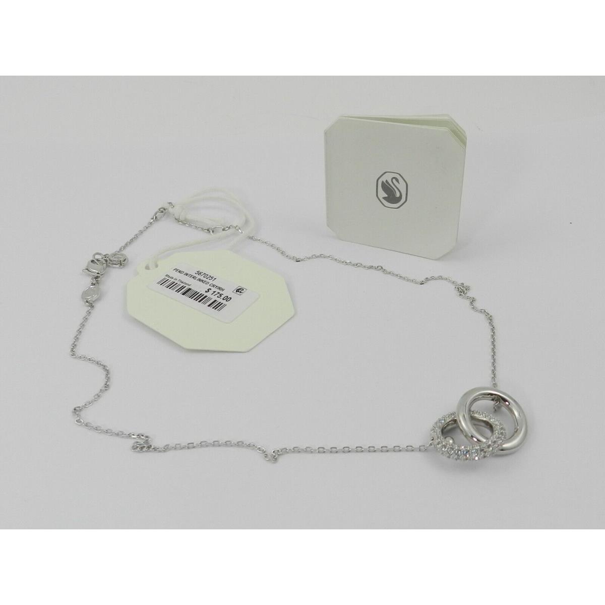 Swarovski Pav Interlocking Loop Pendant Necklace 15 + 2-3/4 5670251 NO Box