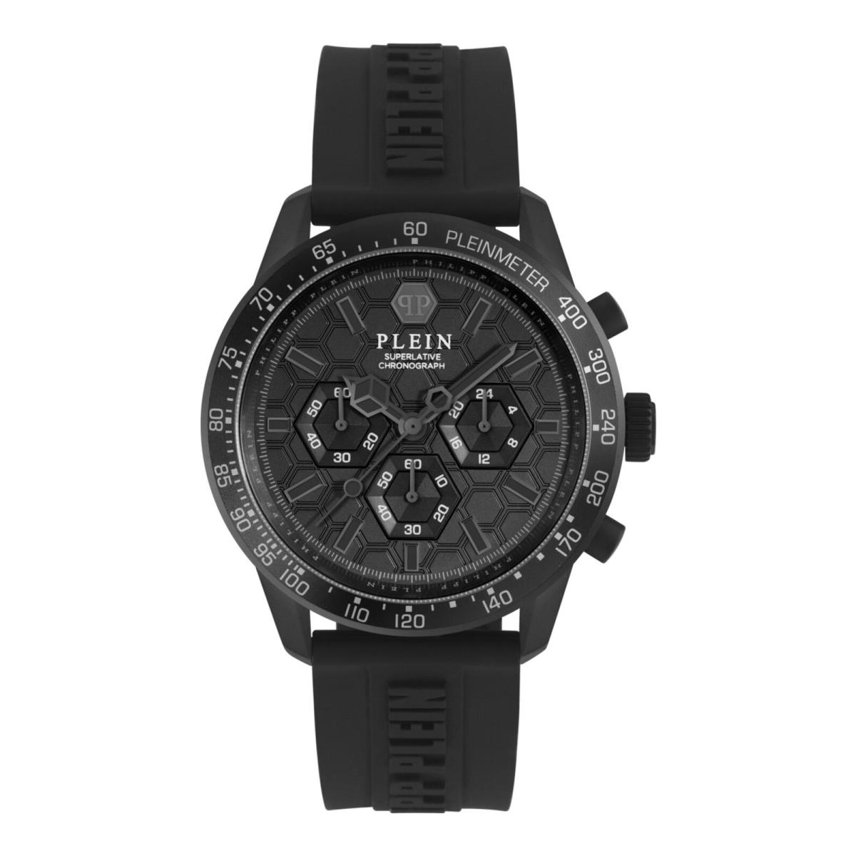 Mens Black 44mm Strap Fashion Watch by Philipp Plein