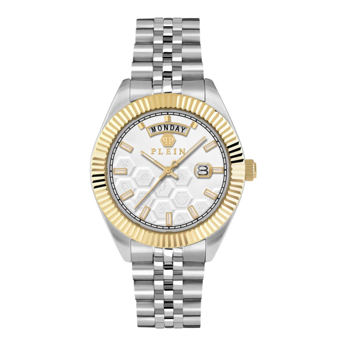 Mens Two Tone 42mm Bracelet Fashion Watch by Philipp Plein