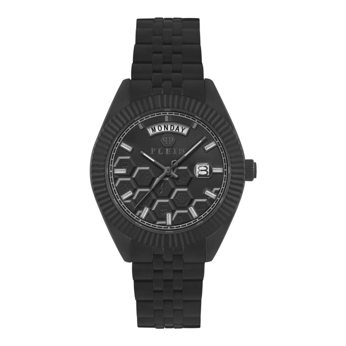 Mens Black 42mm Bracelet Fashion Watch by Philipp Plein