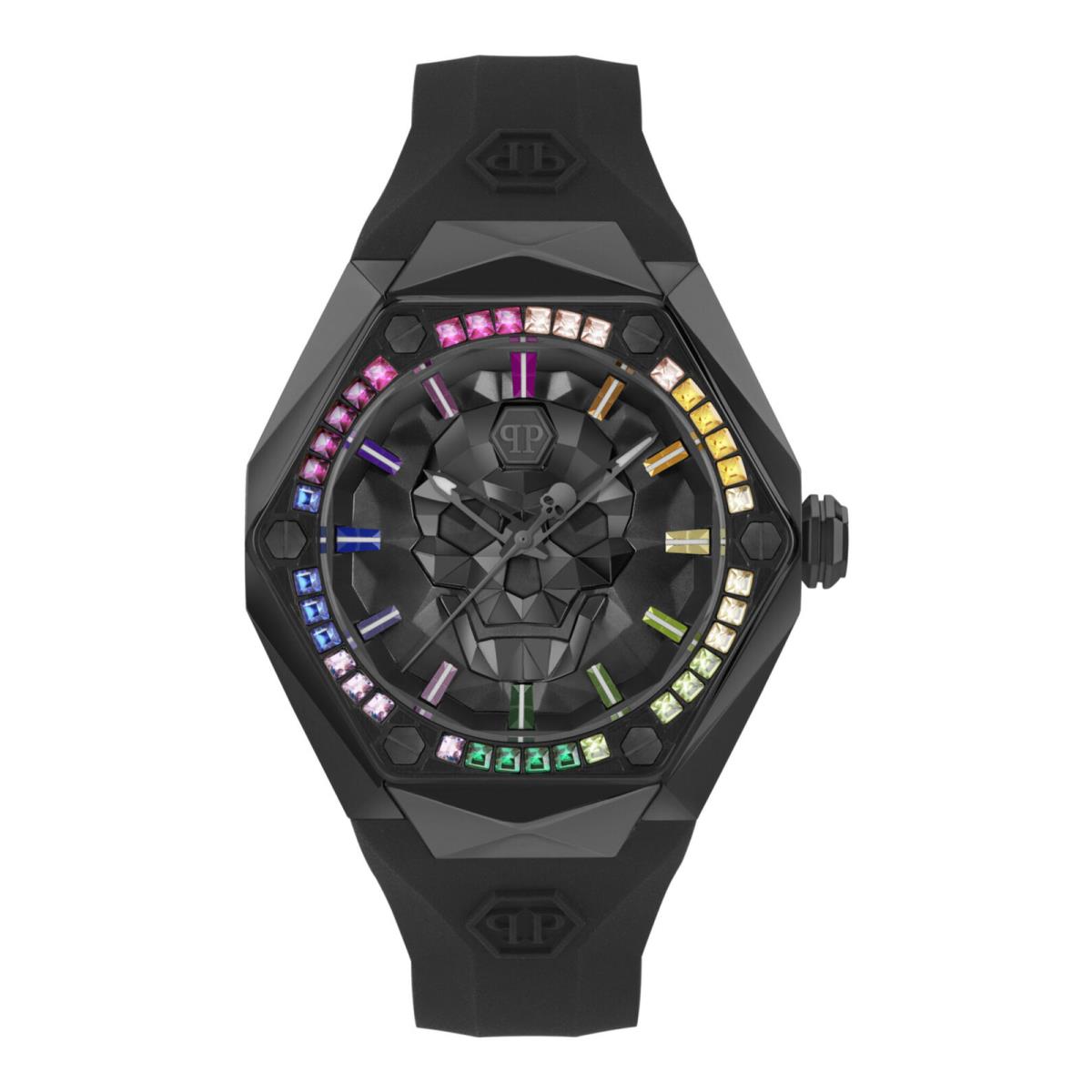 Mens Black 45mm Strap Fashion Watch by Philipp Plein