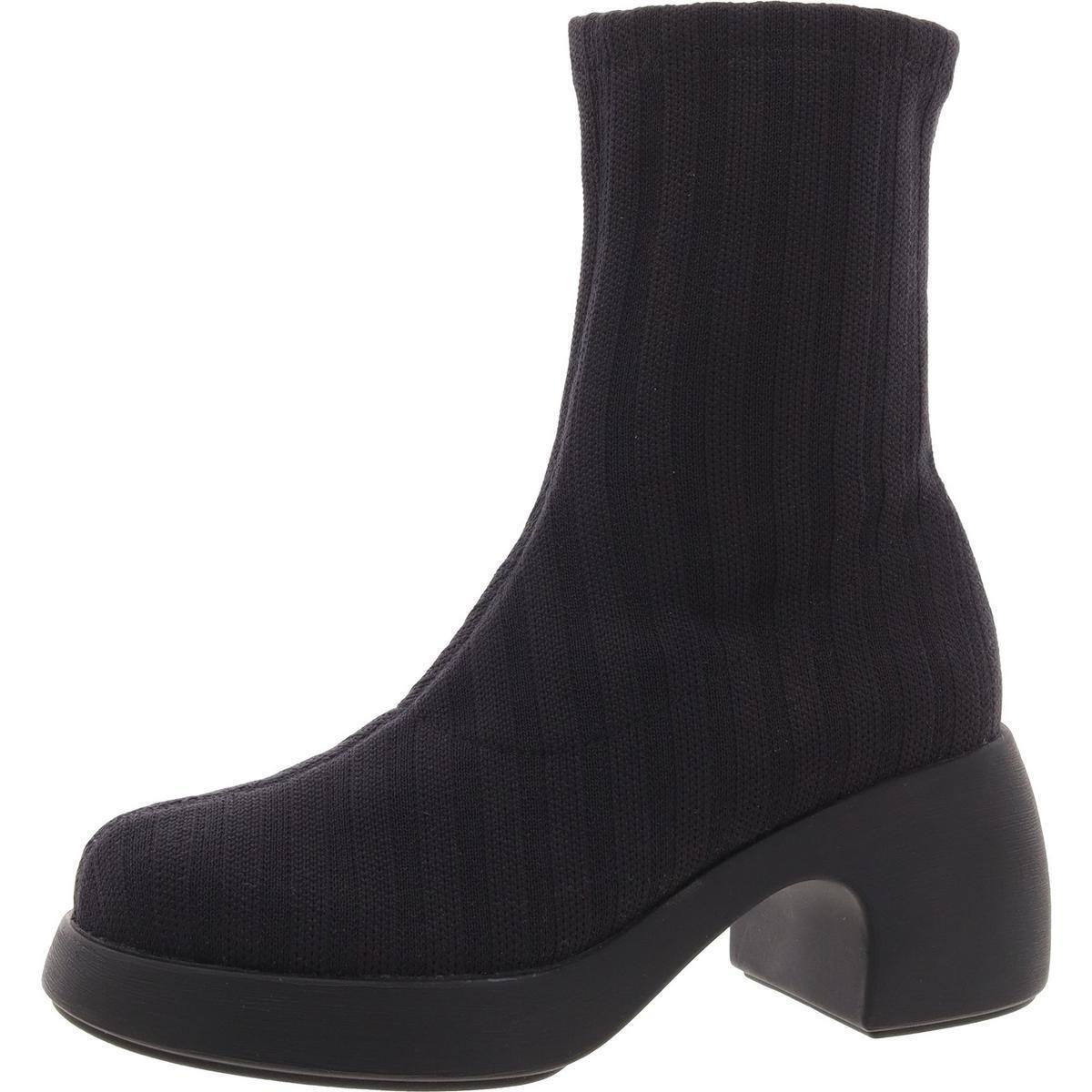 Camper Womens Black Ribbed Knit Ankle Boots Platforms 38 Medium B M Bhfo 9021