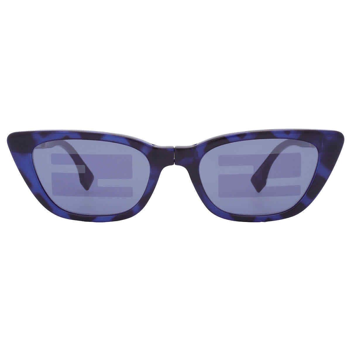 Fendi Blue Logo Cat Eye Ladies Sunglasses FE40089I 55X 53 FE40089I 55X 53